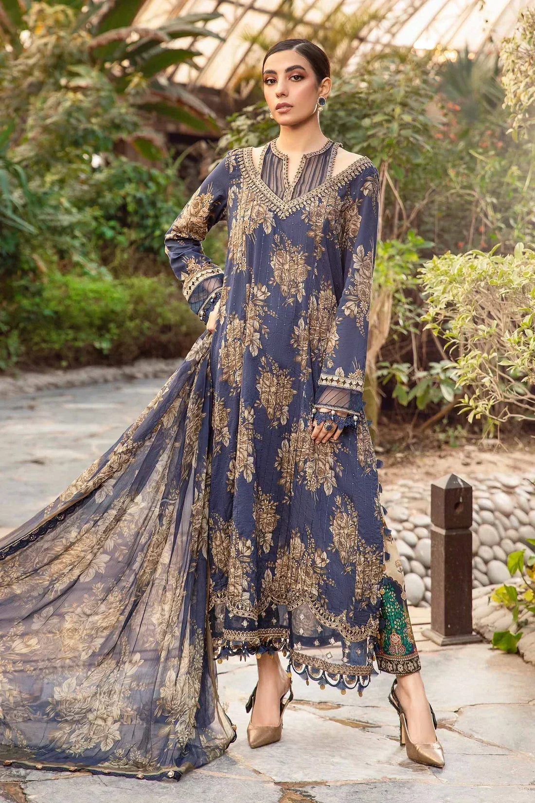 Maria B | M Prints Spring 24 | MPT-2110-B by Maria B - Designer Dress  - Type : Ladies Clothes - Available at Libayah - 100% Original 