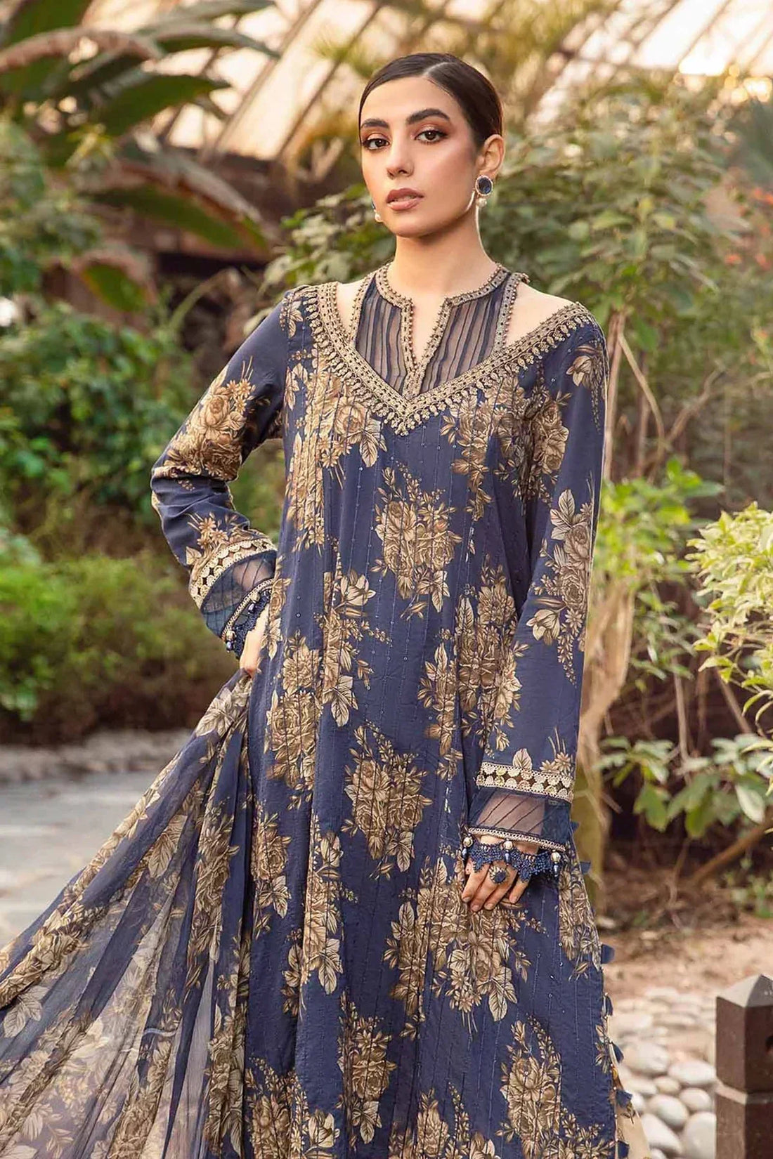 Maria B | M Prints Spring 24 | MPT-2110-B by Maria B - Designer Dress  - Type : Ladies Clothes - Available at Libayah - 100% Original 