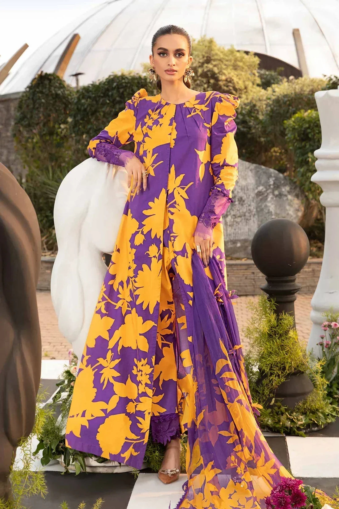 Maria B | M Prints Spring 24 | MPT-2111-A by Maria B - Designer Dress  - Type : Ladies Clothes - Available at Libayah - 100% Original 
