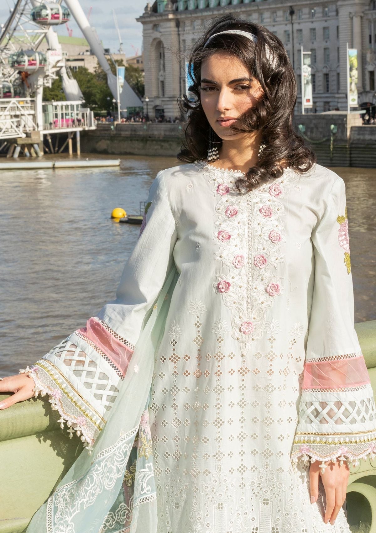 Meem | Luxury Eid Lawn 24 | MD-09 LIGHT BLUE by Meem - Designer Dress - Type: Ladies Clothes - Available at Libayah - 100% Original