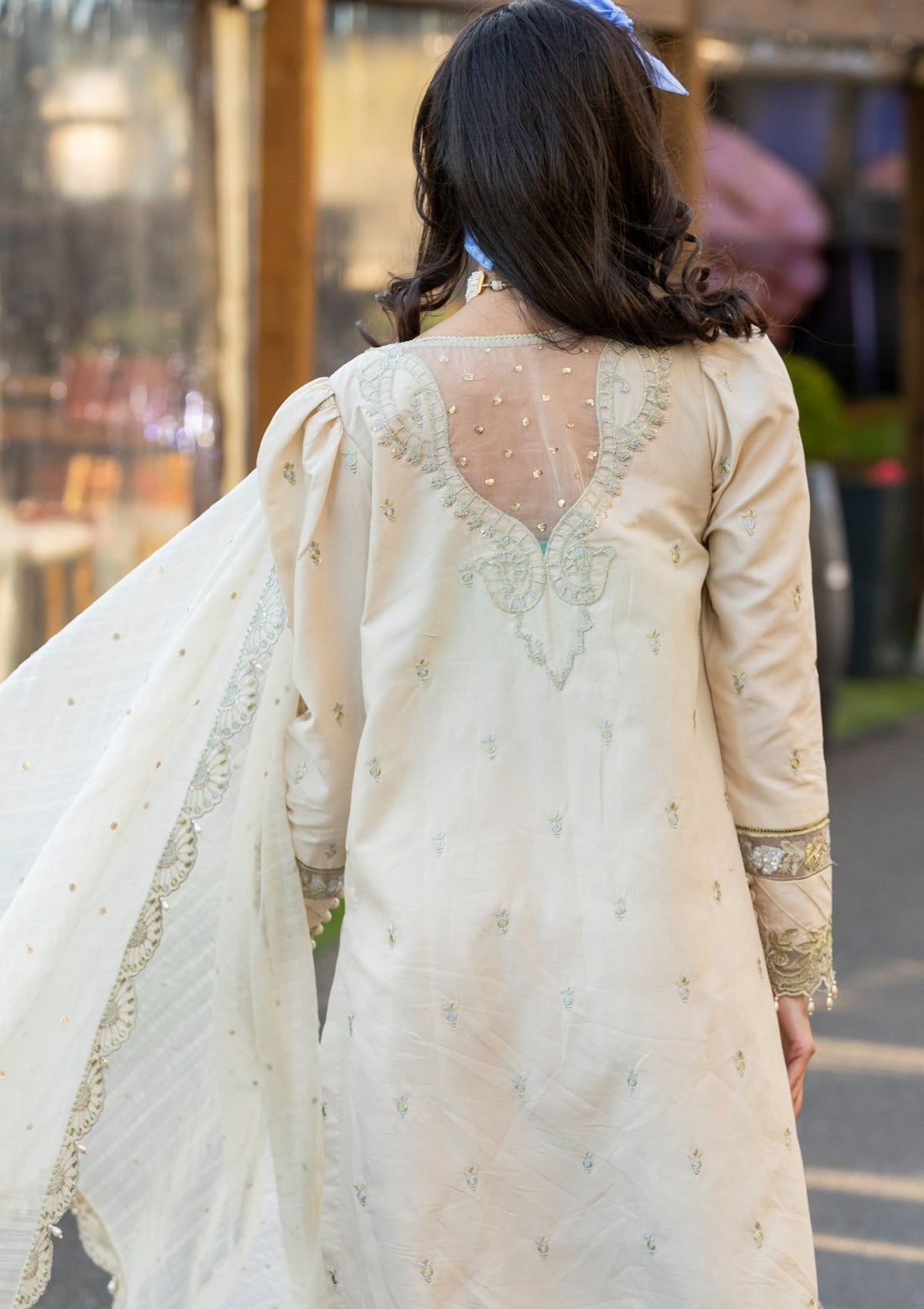 Meem | Luxury Eid Lawn 24 | MD-04 LIGHT SKIN by Meem - Designer Dress - Type: Ladies Clothes - Available at Libayah - 100% Original