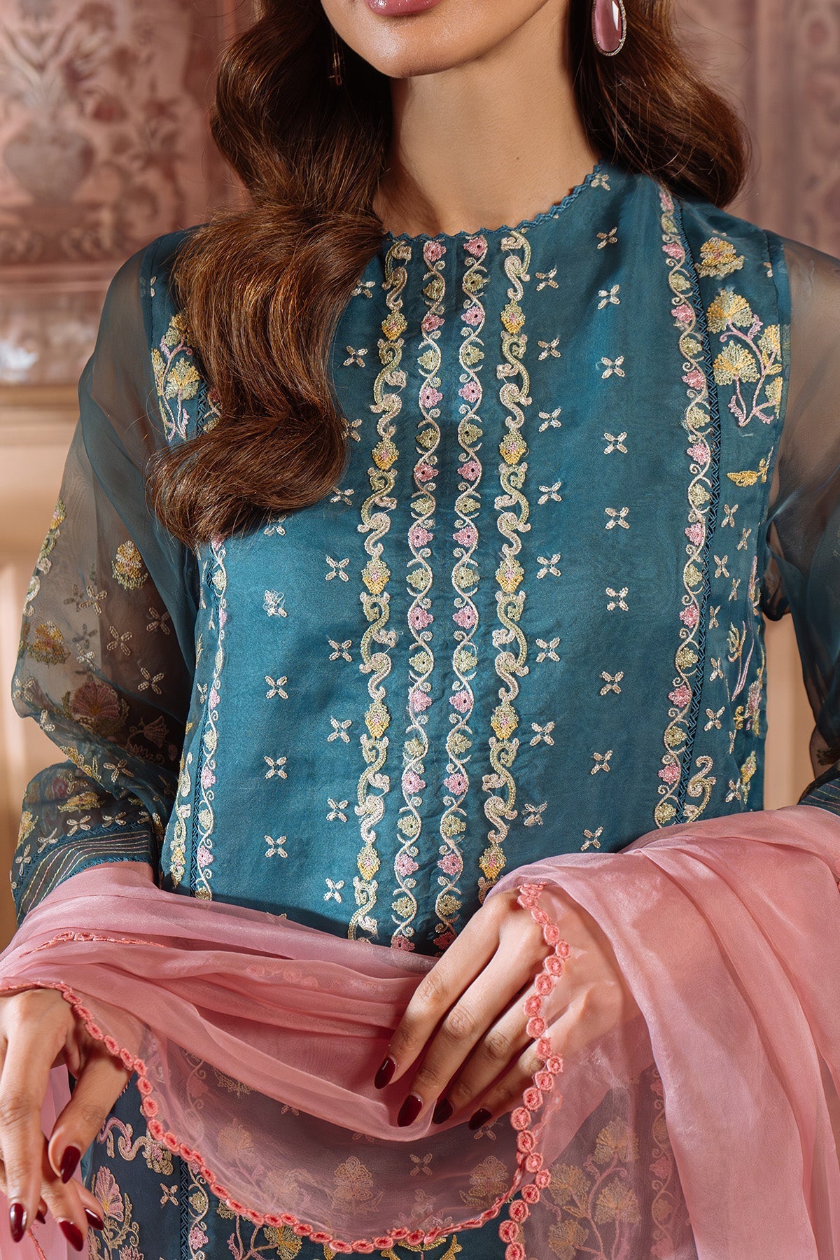 Sahar | Festive Edit Ready to Wear | Serene Teal - RTW by Sahar - Designer Dress - Type: Ladies Clothes - Available at Libayah - 100% Original