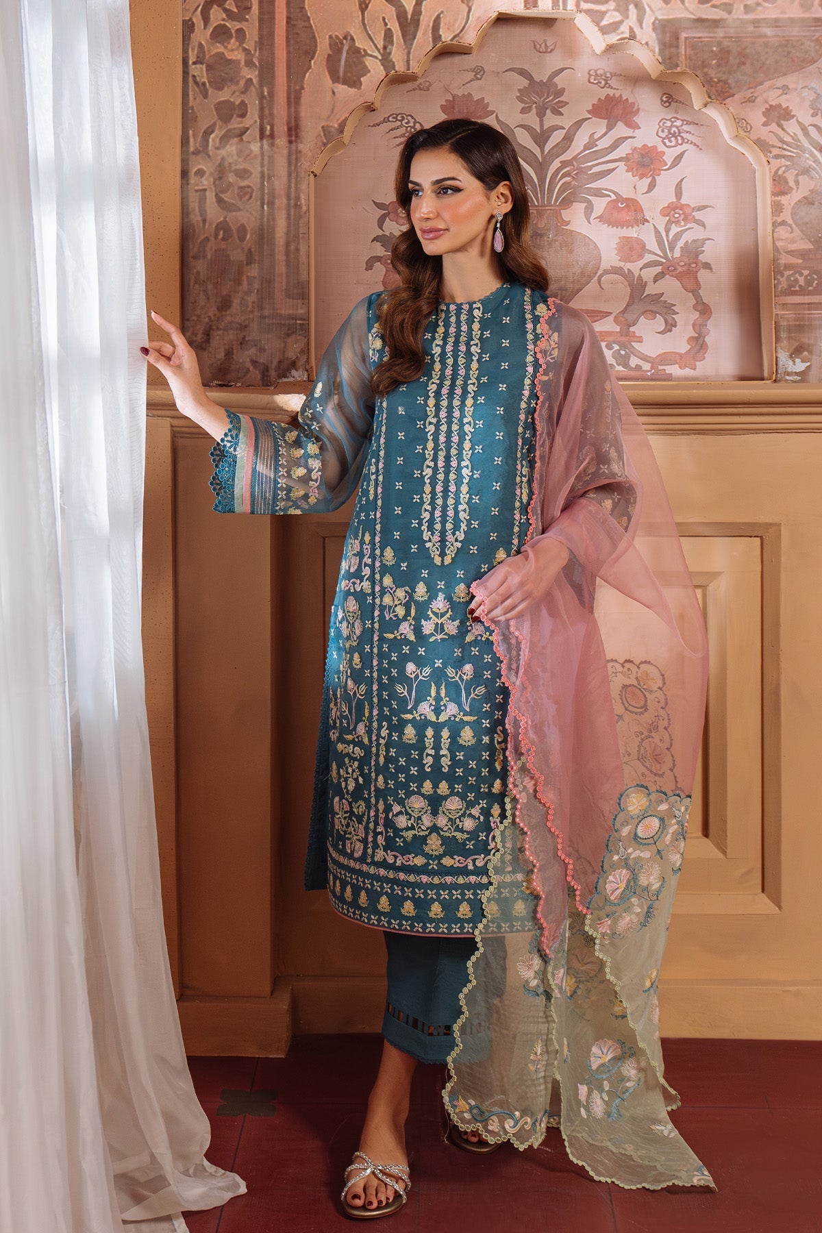 Sahar | Festive Edit Ready to Wear | Serene Teal - RTW by Sahar - Designer Dress - Type: Ladies Clothes - Available at Libayah - 100% Original