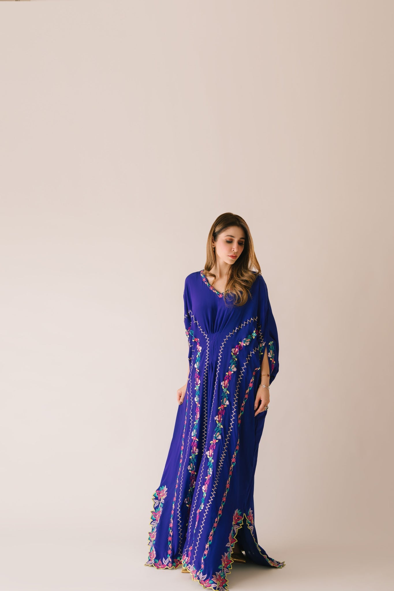Sammy K | Aadat Festive Edition | Blue Bell Caftan by Sammy K - Designer Dress  - Type : Ladies Clothes - Available at Libayah - 100% Original 