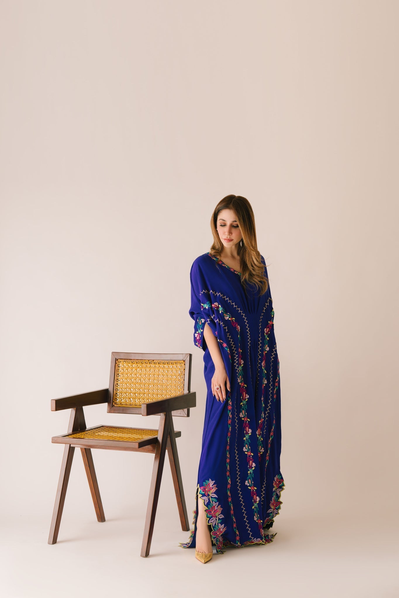 Sammy K | Aadat Festive Edition | Blue Bell Caftan by Sammy K - Designer Dress  - Type : Ladies Clothes - Available at Libayah - 100% Original 