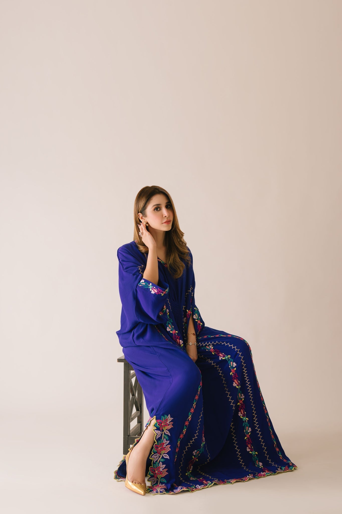 Sammy K | Aadat Festive Edition | Blue Bell Caftan by Sammy K - Designer Dress  - Type : Ladies Clothes - Available at Libayah - 100% Original 