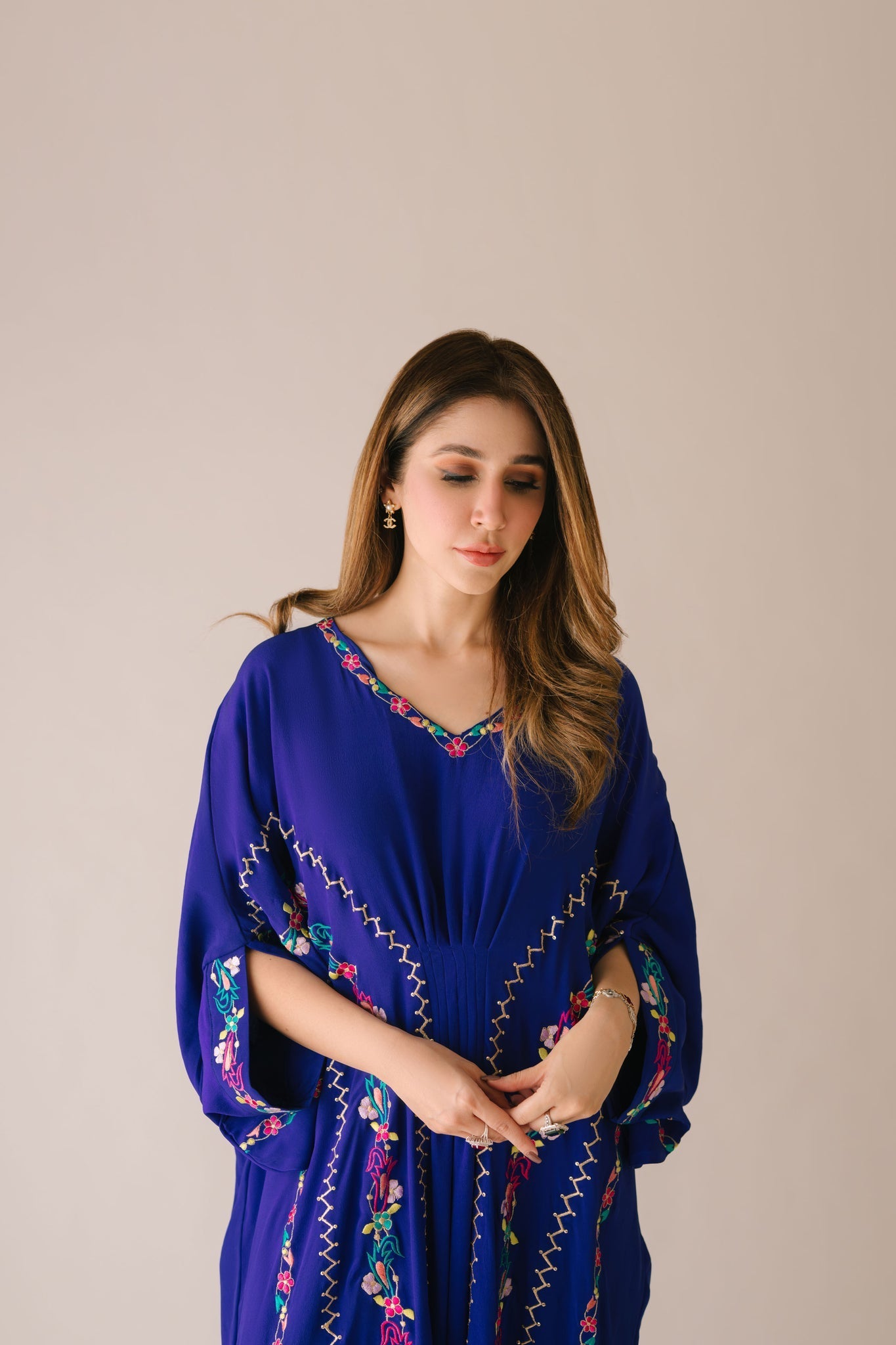 Sammy K | Aadat Festive Edition | Blue Bell Caftan by Sammy K - Designer Dress  - Type : Ladies Clothes - Available at Libayah - 100% Original 