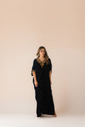 Sammy K | Velvet Festive Edit | Navy Blue Caftan by Sammy K - Designer Dress - Type: Ladies Clothes - Available at Libayah - 100% Original