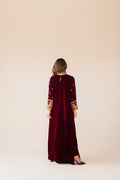 Sammy K | Velvet Festive Edit | Maroon Maxi velvet Outfit by Sammy K - Designer Dress - Type: Ladies Clothes - Available at Libayah - 100% Original