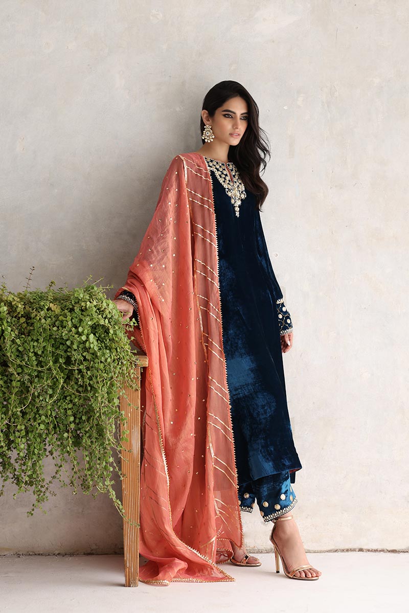 Sana Abbas | Velvet Formals | NINA by Sana Abbas - Designer Dress - Type: Ladies Clothes - Available at Libayah - 100% Original
