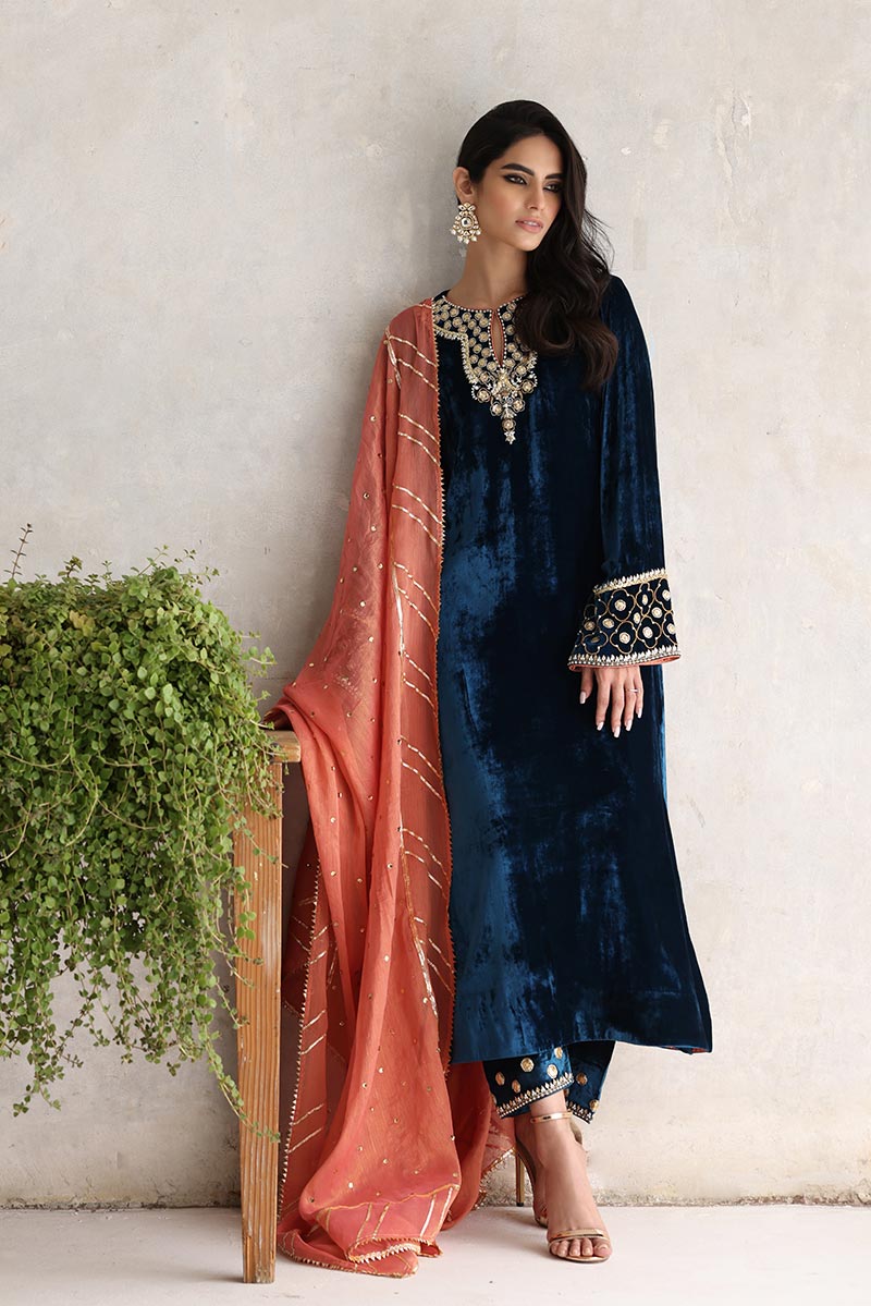 Sana Abbas | Velvet Formals | NINA by Sana Abbas - Designer Dress - Type: Ladies Clothes - Available at Libayah - 100% Original