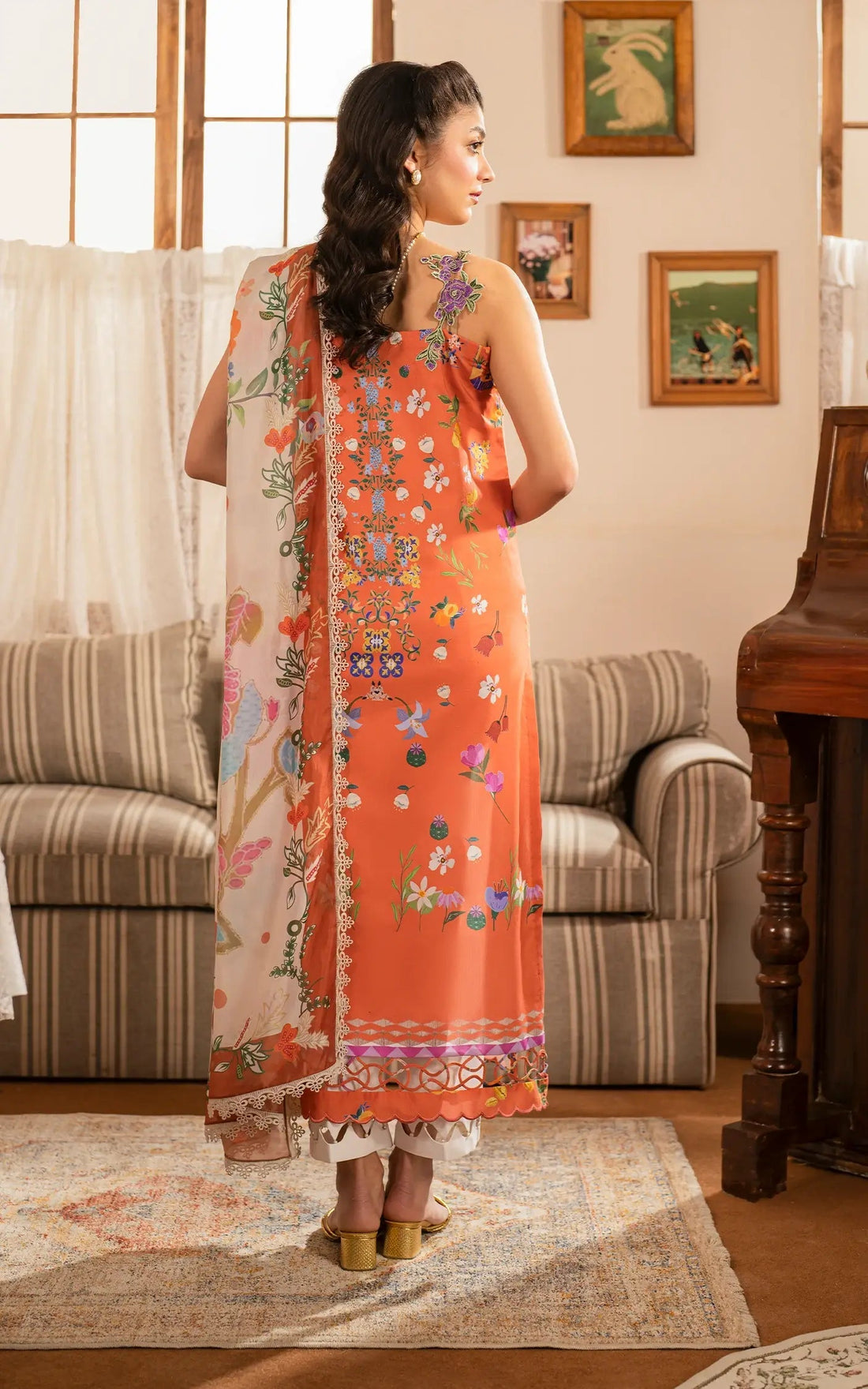 Asifa and Nabeel | Meraki Vintage 25 | Naranji (MVL25-01) by Asifa and Nabeel - Designer Dress - Type: Ladies Clothes - Available at Libayah - 100% Original