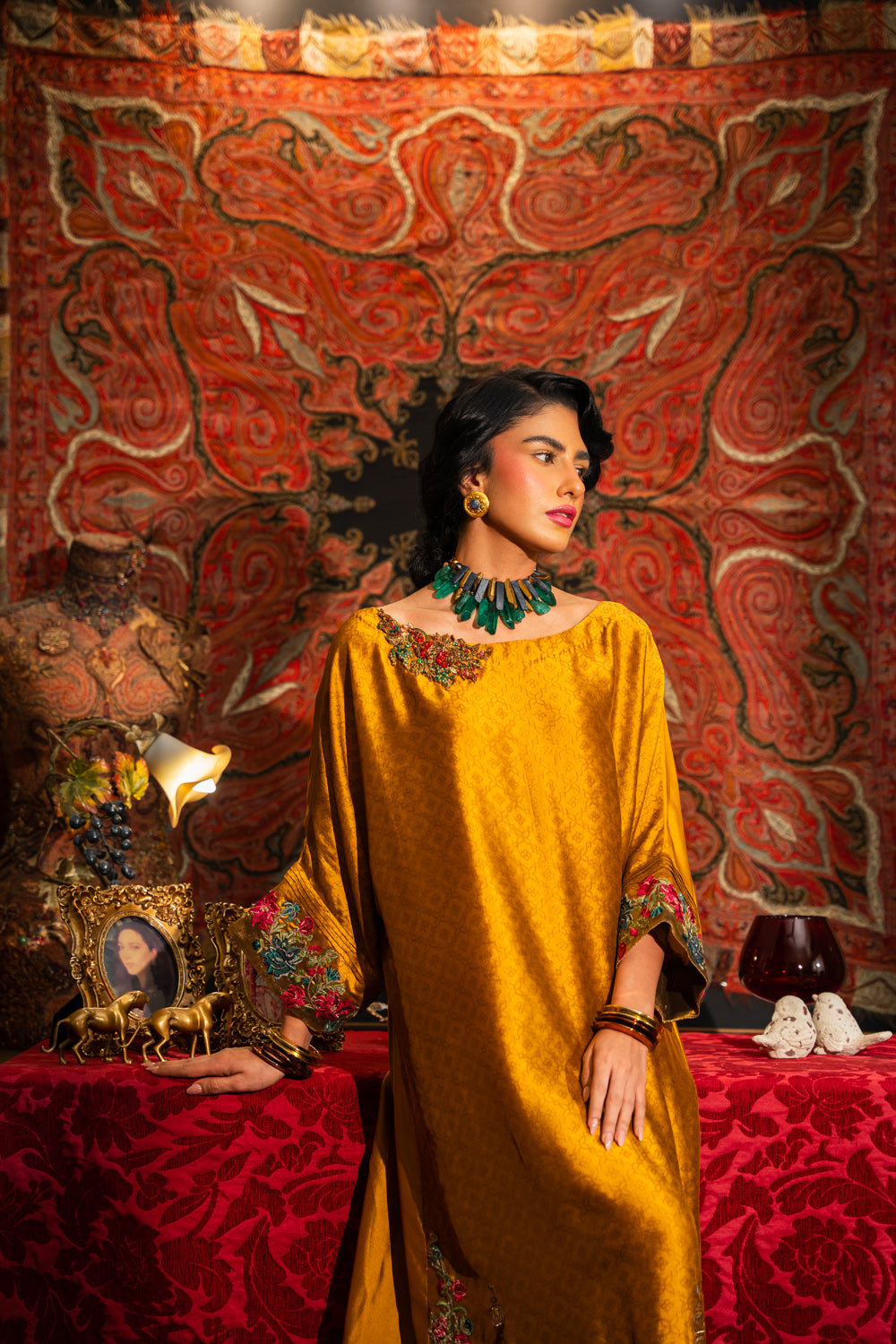 Nilofer Shahid | Aatish the Fire Within | Sunehri (1pc) Aatish The Fire within by Nilofer Shahid - Designer Dress - Type: Ladies Clothes - Available at Libayah - 100% Original