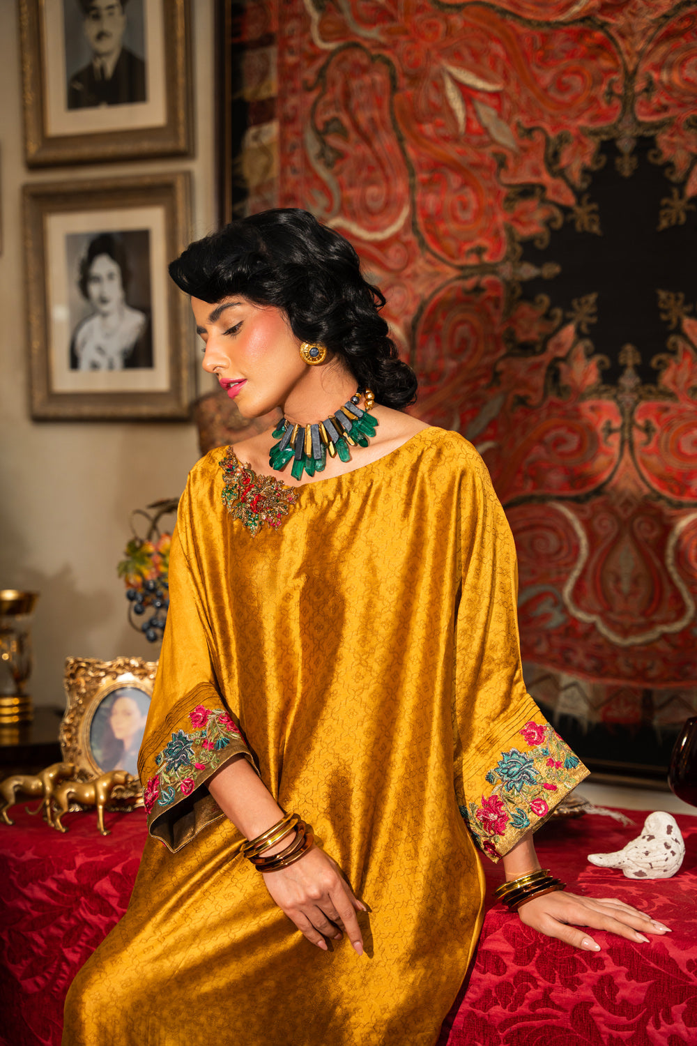 Nilofer Shahid | Aatish the Fire Within | Sunehri (1pc) Aatish The Fire within by Nilofer Shahid - Designer Dress - Type: Ladies Clothes - Available at Libayah - 100% Original