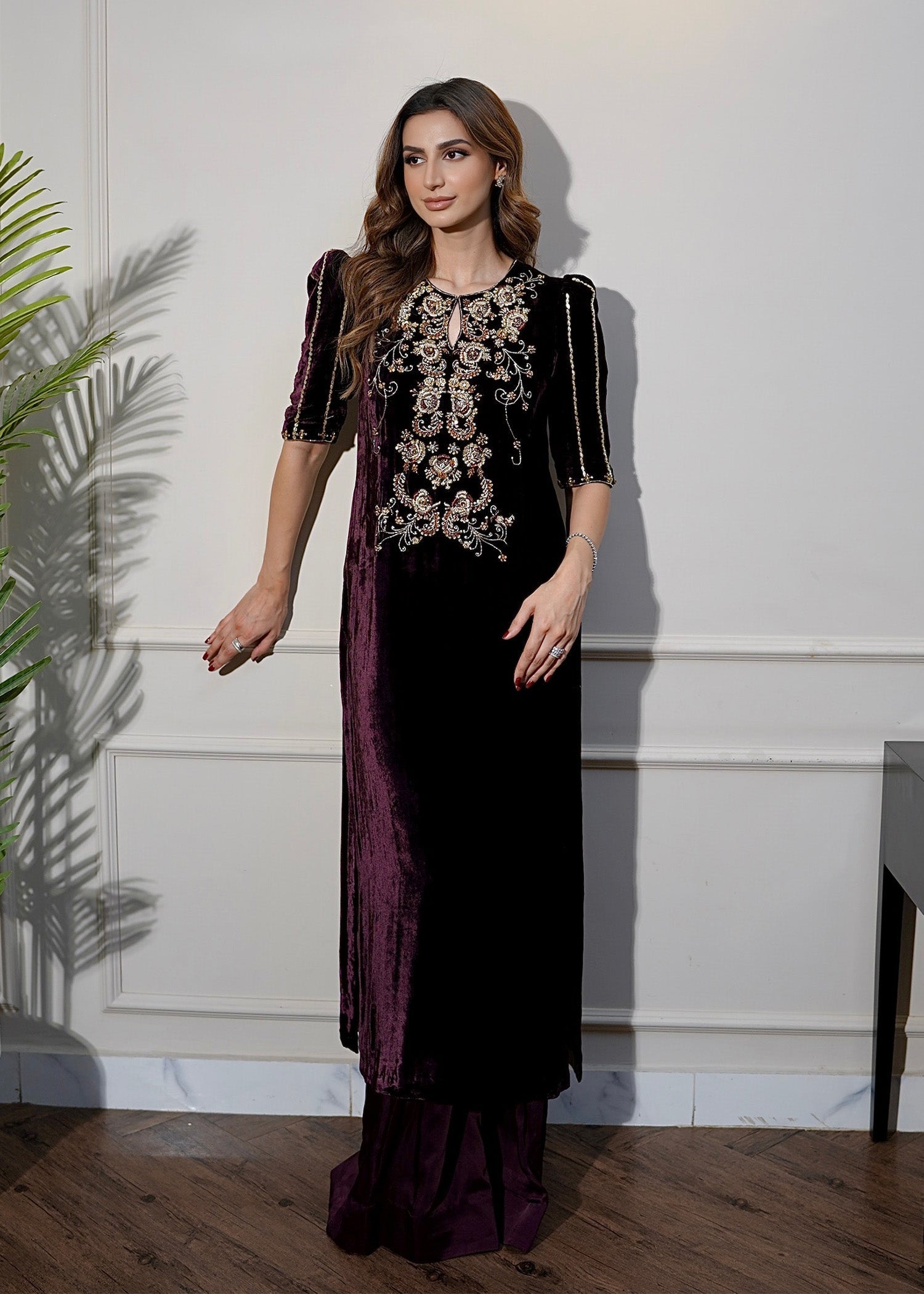 Mahum Asad | Voila Velvets | Jade by Mahum Asad - Designer Dress - Type: Ladies Clothes - Available at Libayah - 100% Original