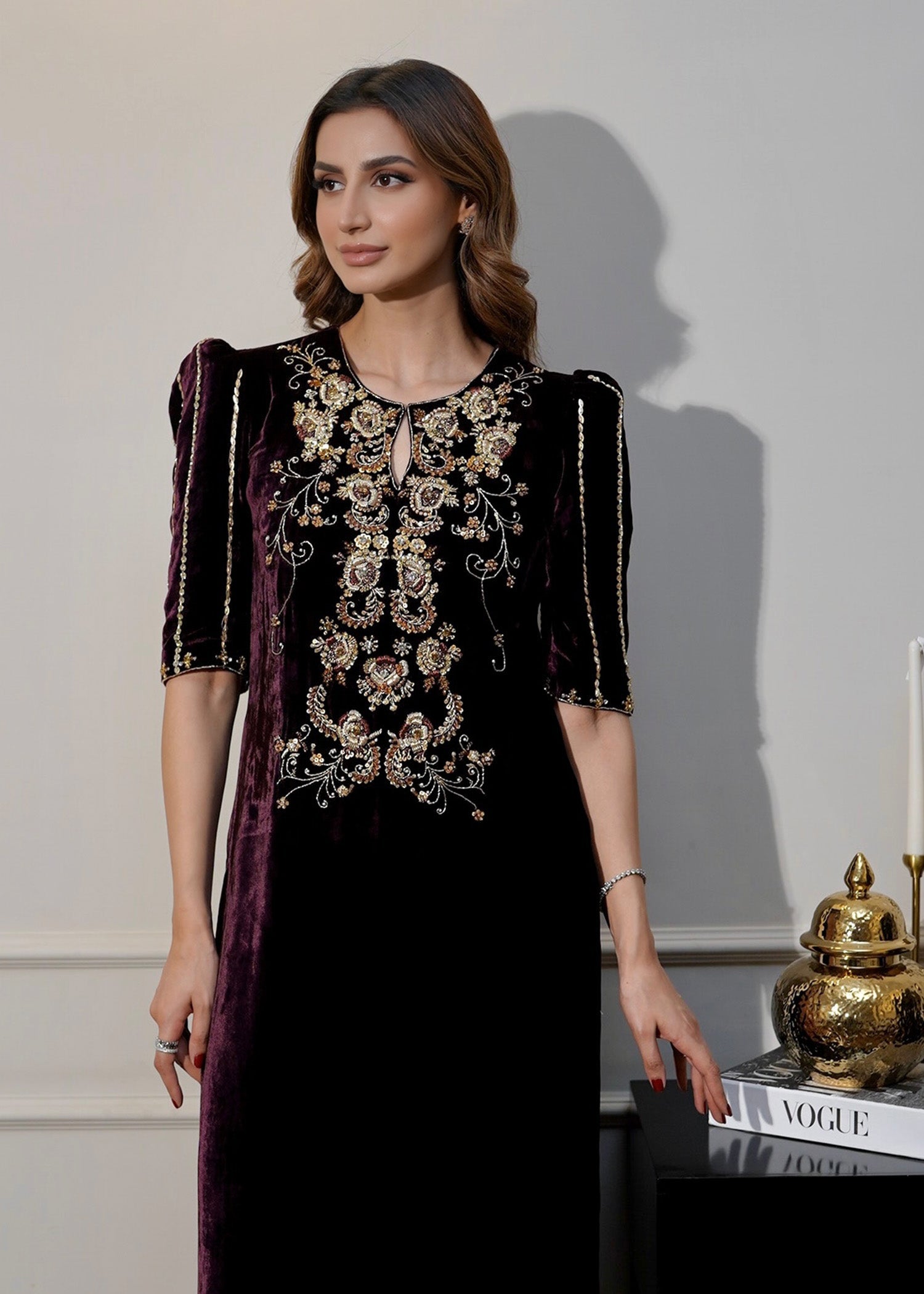 Mahum Asad | Voila Velvets | Jade by Mahum Asad - Designer Dress - Type: Ladies Clothes - Available at Libayah - 100% Original