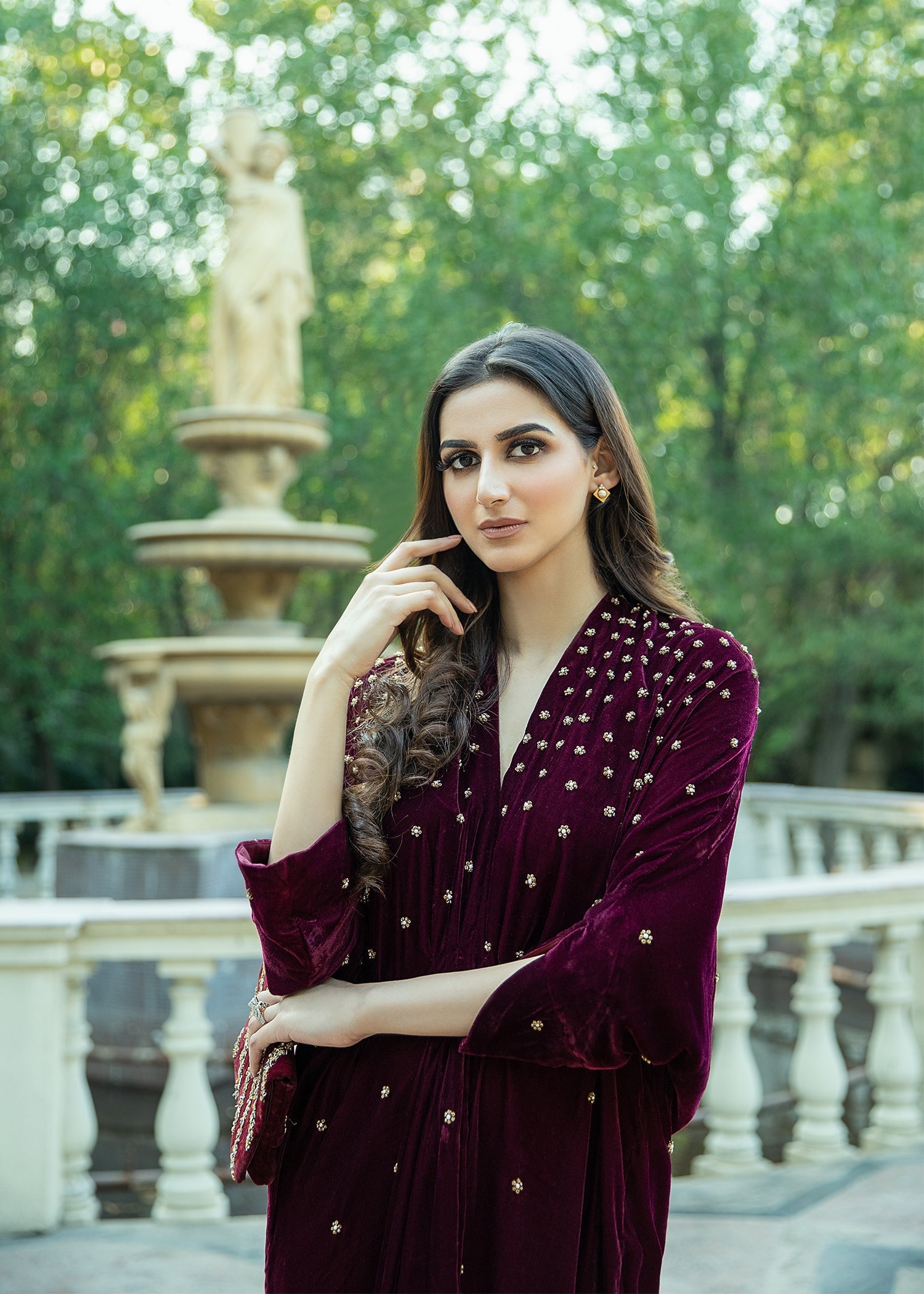 Purple Haze | Velvet Formals |  Burgendy Velvet Kaftan by Purple Haze - Designer Dress - Type: Ladies Clothes - Available at Libayah - 100% Original