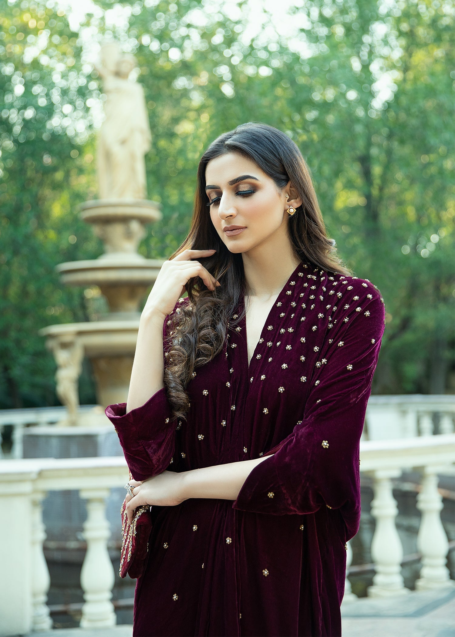 Purple Haze | Velvet Formals |  Burgendy Velvet Kaftan by Purple Haze - Designer Dress - Type: Ladies Clothes - Available at Libayah - 100% Original