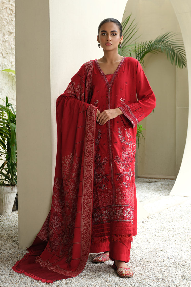 Marjjan | Aangan Embroidered Viscose |  MDS-75 (RED) by Marjjan - Designer Dress - Type: Ladies Clothes - Available at Libayah - 100% Original