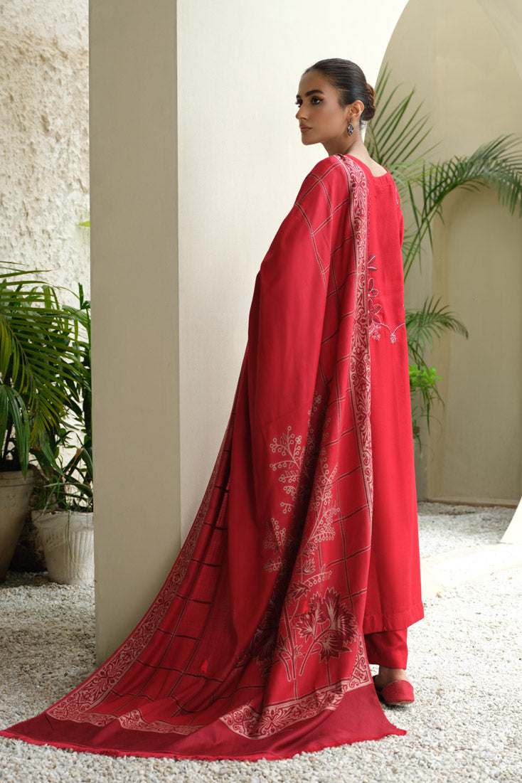 Marjjan | Aangan Embroidered Viscose |  MDS-75 (RED) by Marjjan - Designer Dress - Type: Ladies Clothes - Available at Libayah - 100% Original