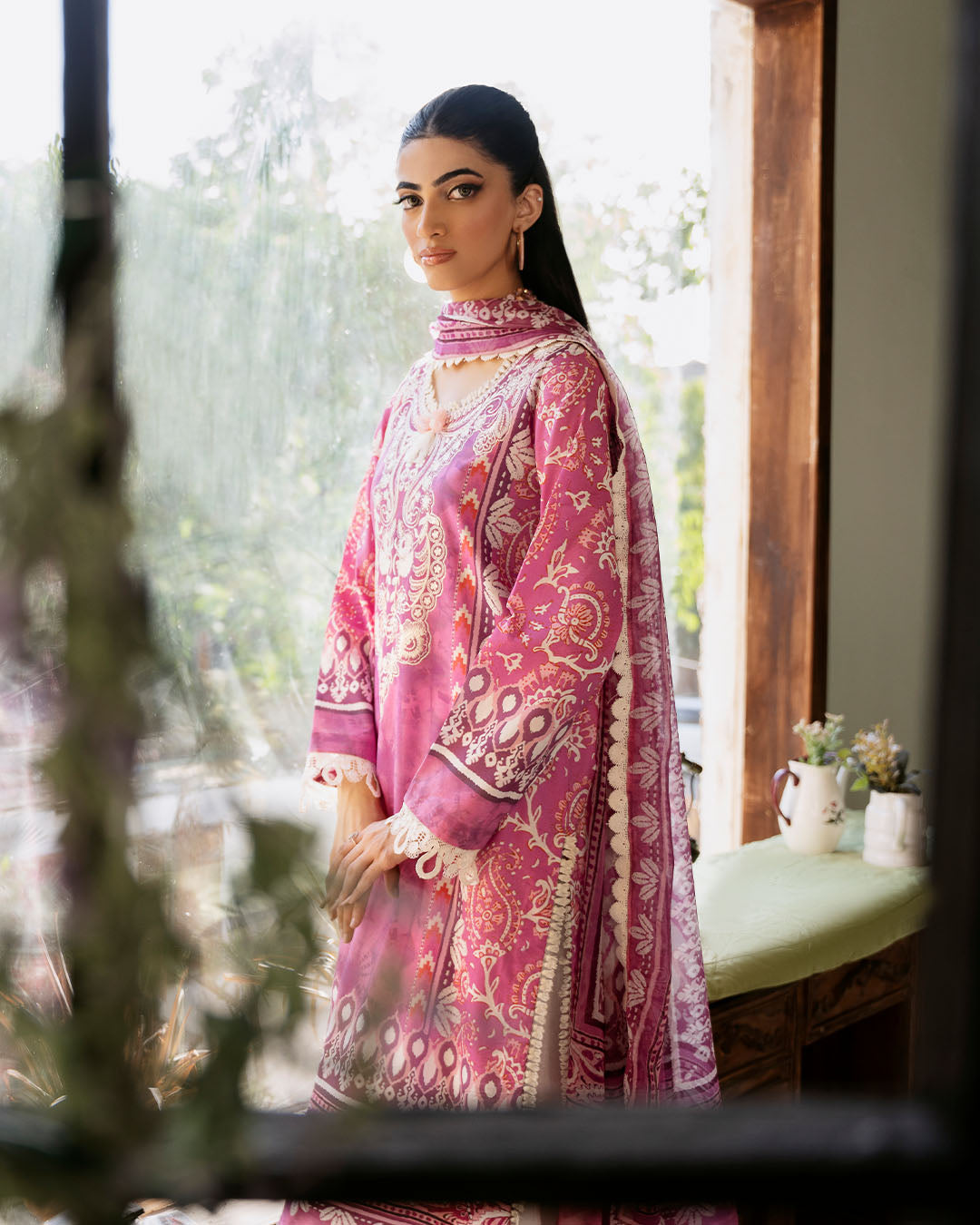 Roheenaz | Flora Printed Lawn | Amaranth by Roheenaz - Designer Dress - Type: Ladies Clothes - Available at Libayah - 100% Original