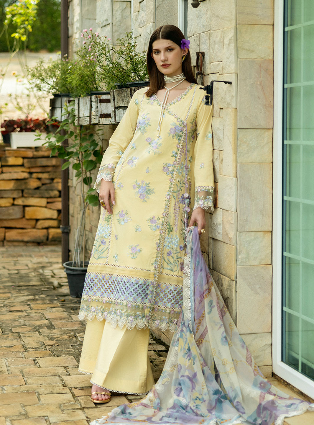 Roheenaz | Flanerie Lawn 25 | Gisele-4A by Roheenaz - Designer Dress - Type: Ladies Clothes - Available at Libayah - 100% Original