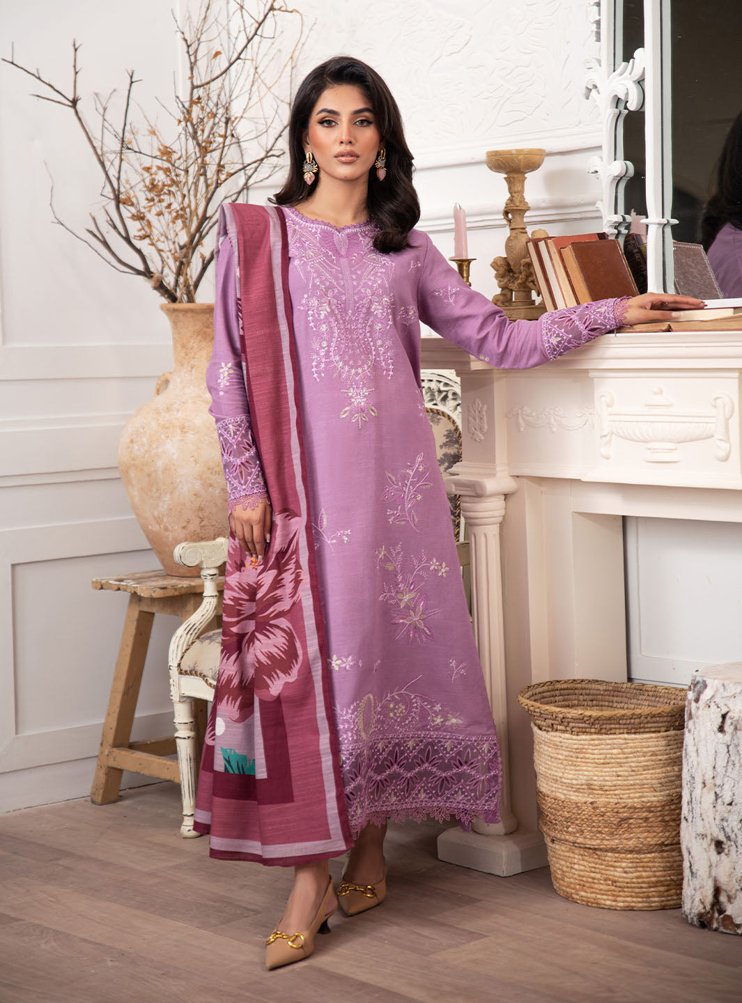 Roheenaz | Meraki Winter Collection | Mauve by Roheenaz - Designer Dress - Type: Ladies Clothes - Available at Libayah - 100% Original
