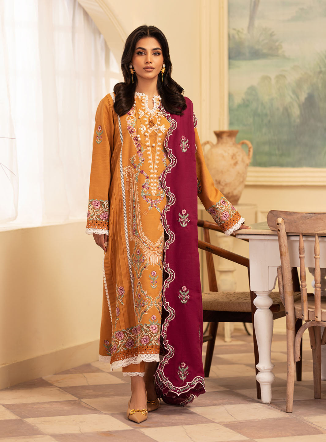 Roheenaz | Meraki Winter Collection | Saffron by Roheenaz - Designer Dress - Type: Ladies Clothes - Available at Libayah - 100% Original