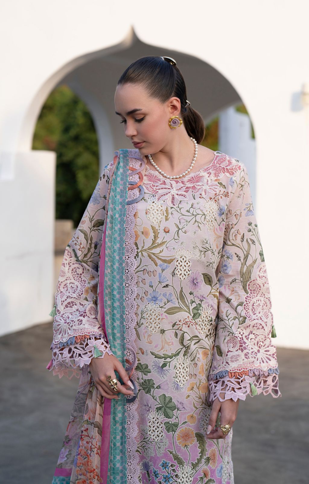 AJR Couture | Printakari Lawn 25 | Rose by AJR Couture - Designer Dress - Type: Ladies Clothes - Available at Libayah - 100% Original