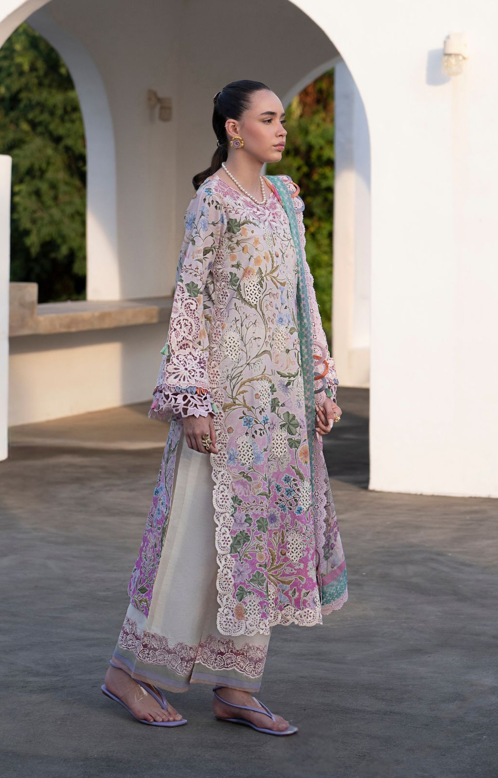 AJR Couture | Printakari Lawn 25 | Rose by AJR Couture - Designer Dress - Type: Ladies Clothes - Available at Libayah - 100% Original