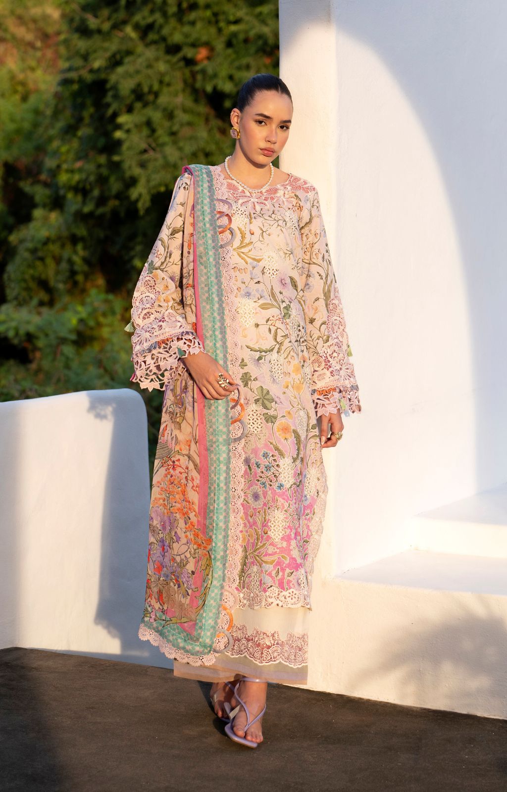AJR Couture | Printakari Lawn 25 | Rose by AJR Couture - Designer Dress - Type: Ladies Clothes - Available at Libayah - 100% Original