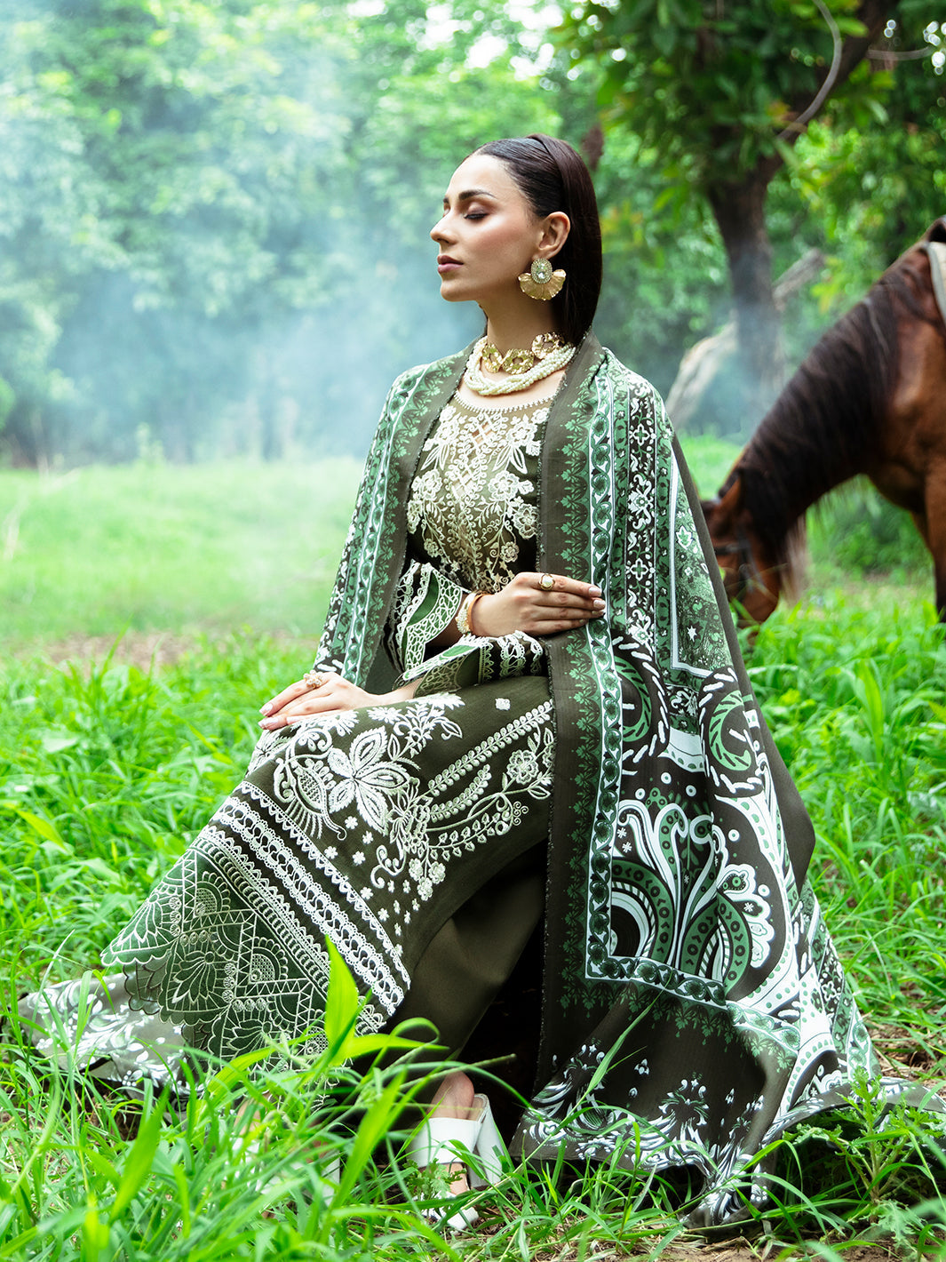 Mahnur | Hazel Winter 24 | SAGE by Mahnur - Designer Dress - Type: Luxury - Available at Libayah - 100% Original