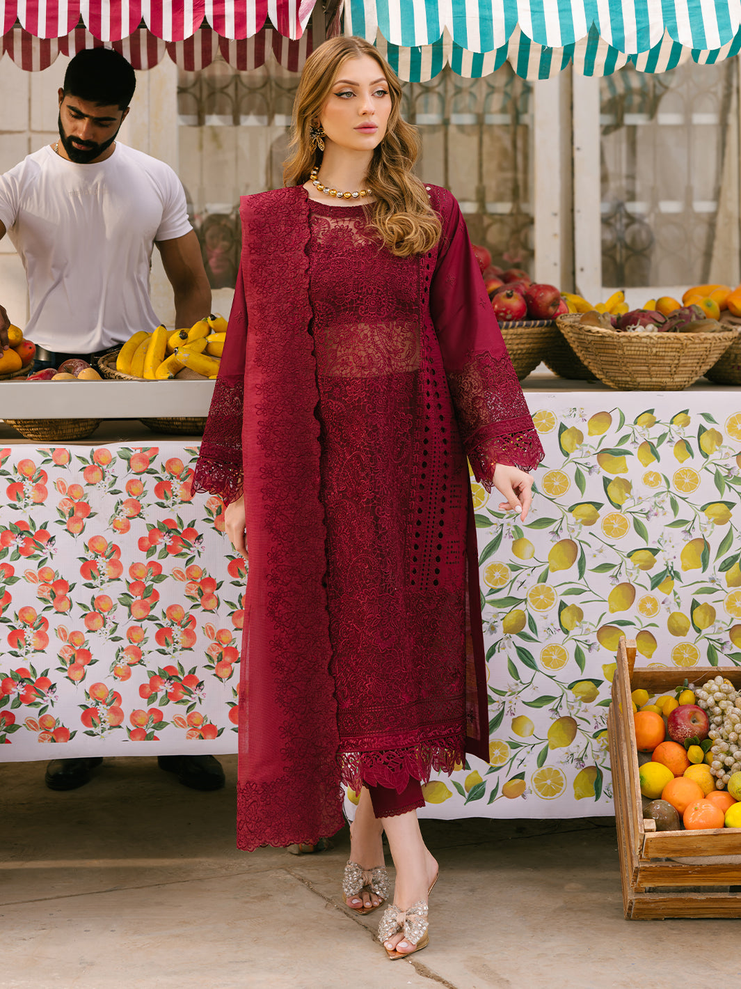 Mahnur | Mahrukh Eid Edit 24 | SCARLET DREAM by Mahnur - Designer Dress - Type: Ladies Clothes - Available at Libayah - 100% Original