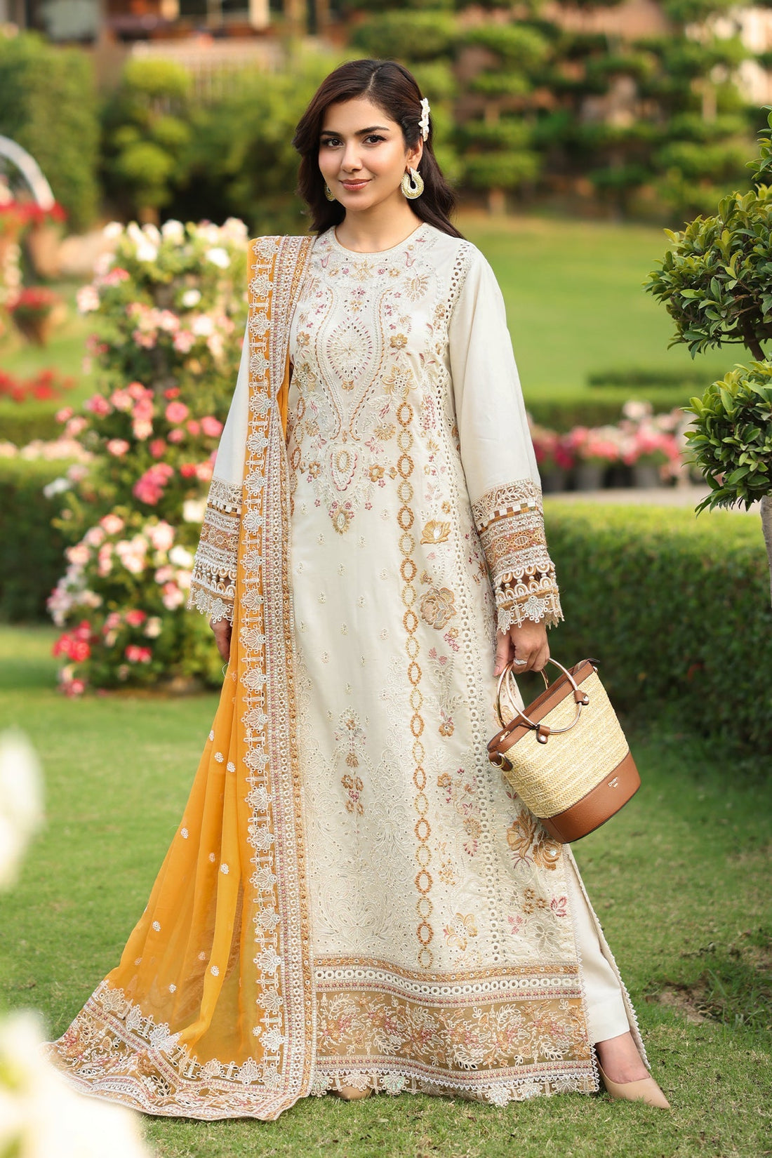 Imrozia Premium | Hayam Luxury Lawn 25 | SL 91 LULU by Imrozia Premium - Designer Dress - Type: Ladies Clothes - Available at Libayah - 100% Original