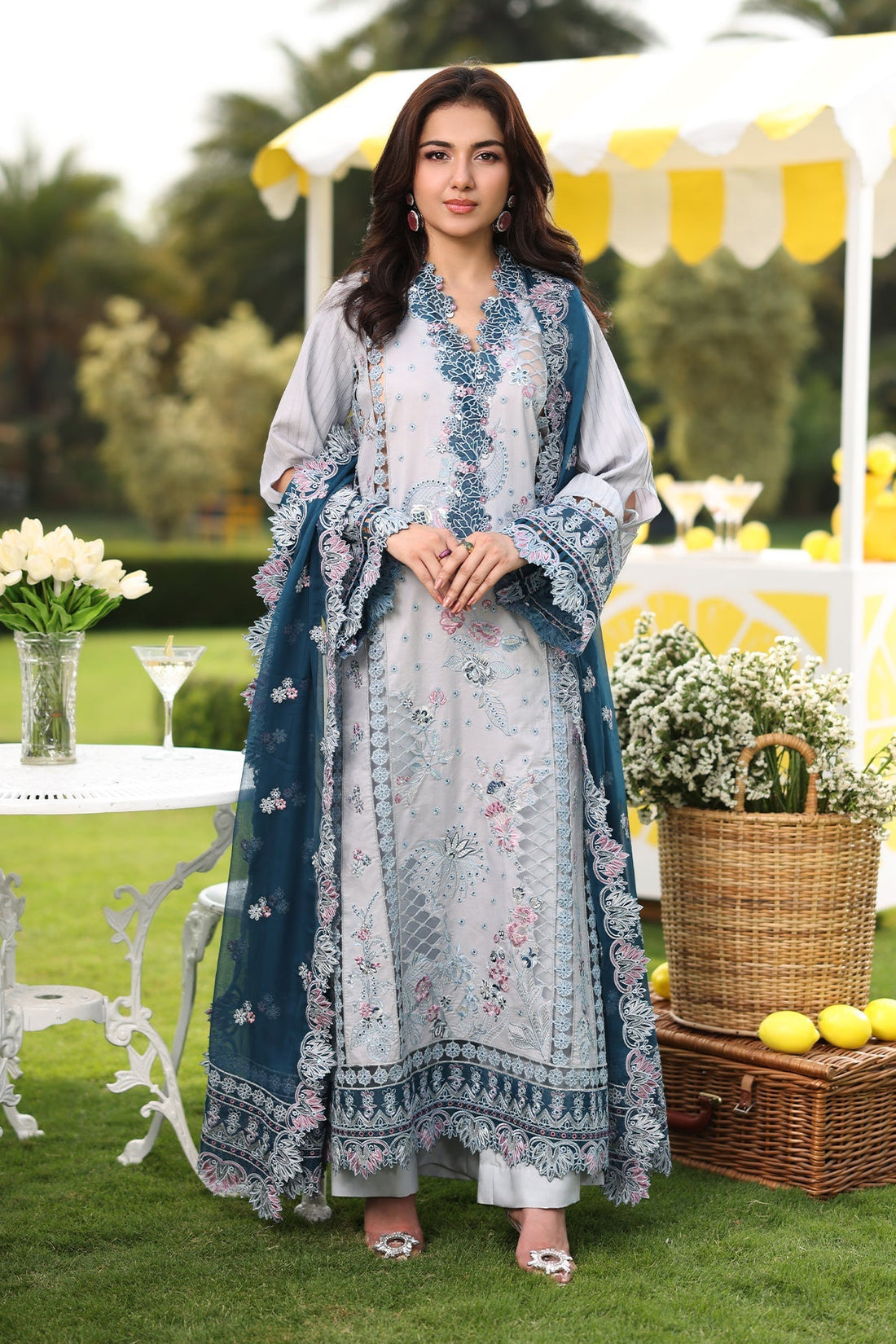 Imrozia Premium | Hayam Luxury Lawn 25 | SL 96 MUNIRA by Imrozia Premium - Designer Dress - Type: Ladies Clothes - Available at Libayah - 100% Original