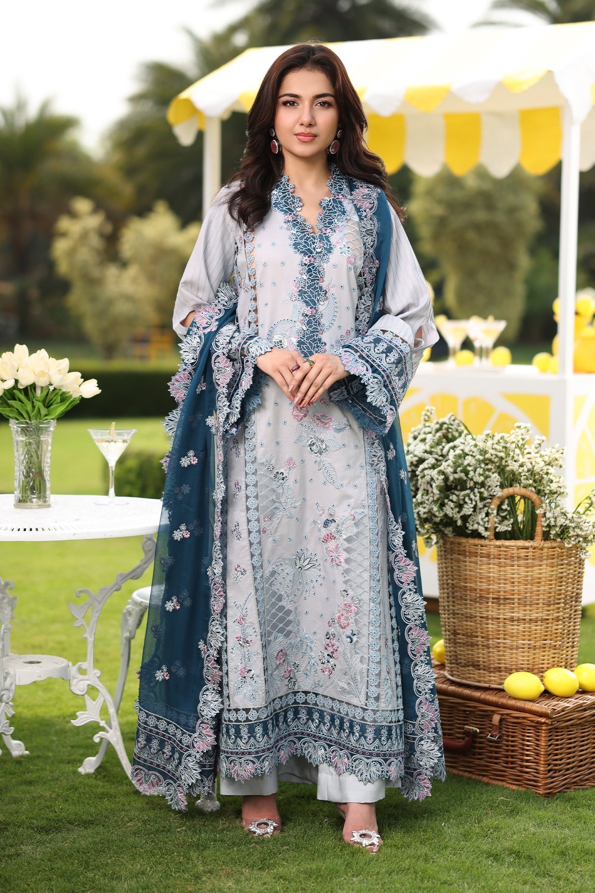 Imrozia Premium | Hayam Luxury Lawn 25 | SL 96 MUNIRA by Imrozia Premium - Designer Dress - Type: Ladies Clothes - Available at Libayah - 100% Original