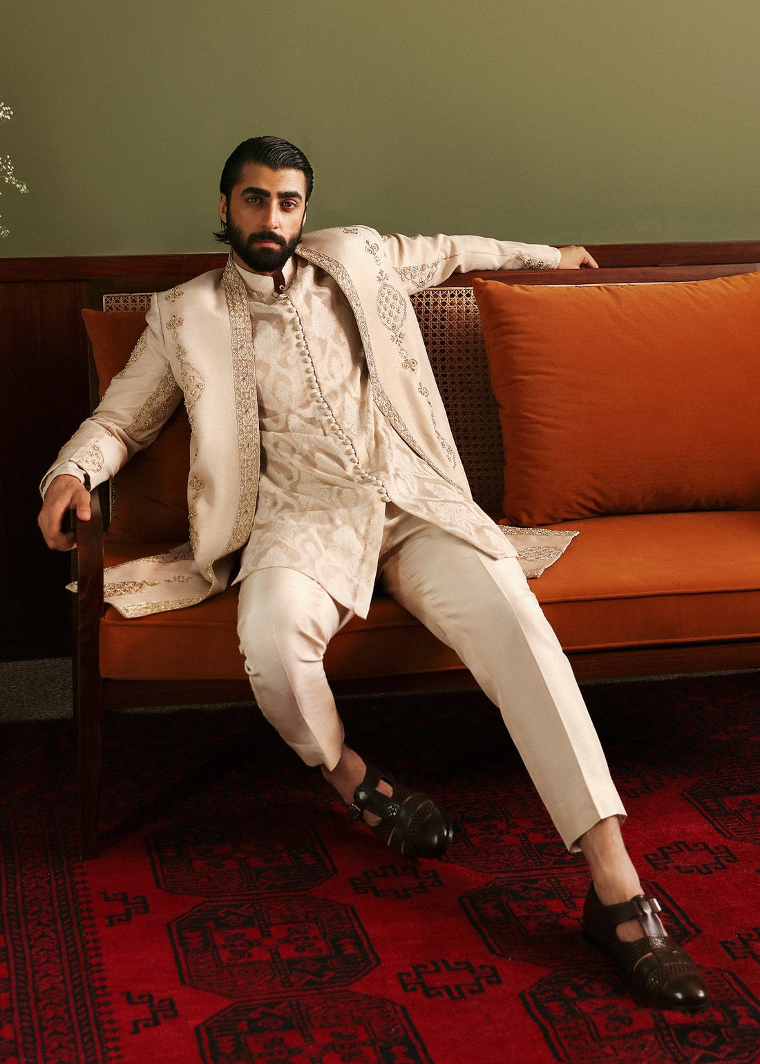 Pakistani Menswear | Sadaf Fawad Khan | Ashaar by Sadaf Fawad Khan - Designer Dress - Type: MensWear - Available at Libayah - 100% Original
