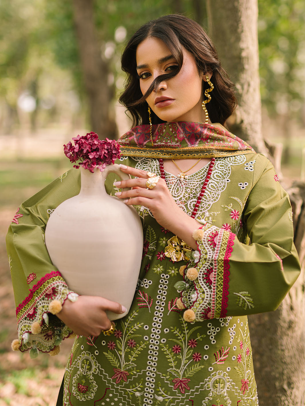 Mahnur | Dahlia Luxury Lawn 25 | Saage by Mahnur - Designer Dress - Type: Ladies Clothes - Available at Libayah - 100% Original
