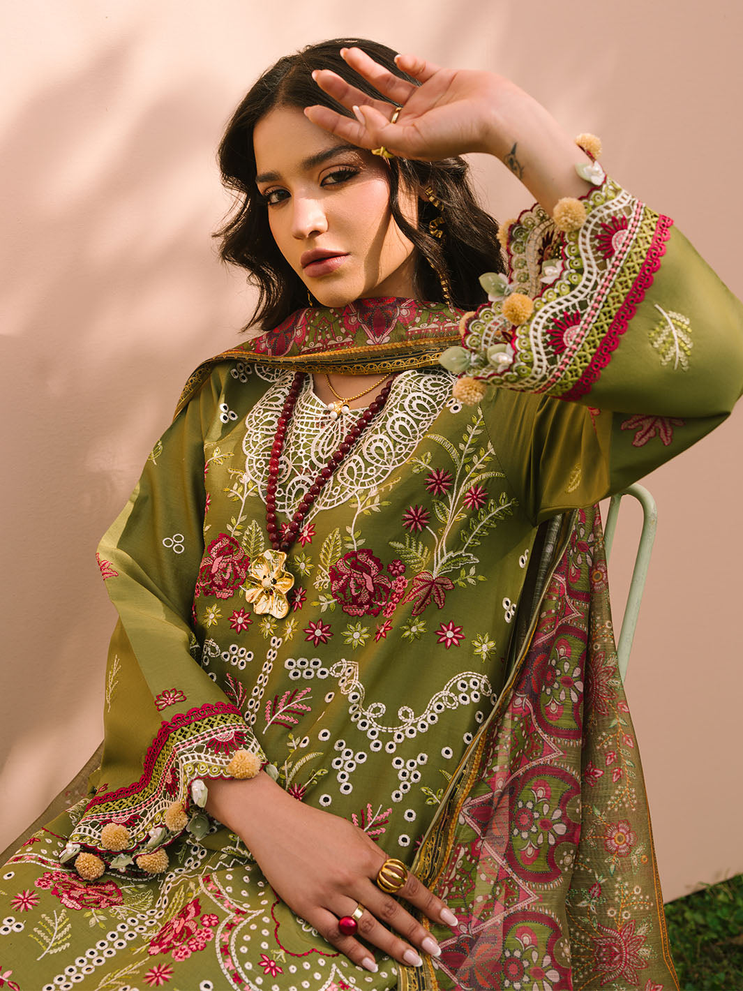 Mahnur | Dahlia Luxury Lawn 25 | Saage by Mahnur - Designer Dress - Type: Ladies Clothes - Available at Libayah - 100% Original
