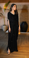 Erum Khan | Velvet Wisper | Black Swan by Erum Khan - Designer Dress - Type: Ladies Clothes - Available at Libayah - 100% Original