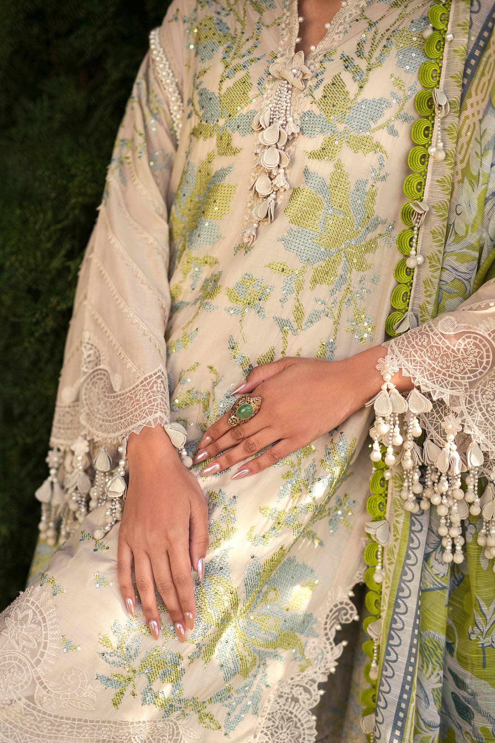 Sana Safinaz | Luxury Collection 24 | L241-008A-3CV by Sana Safinaz - Designer Dress - Type: Ladies Clothes - Available at Libayah - 100% Original