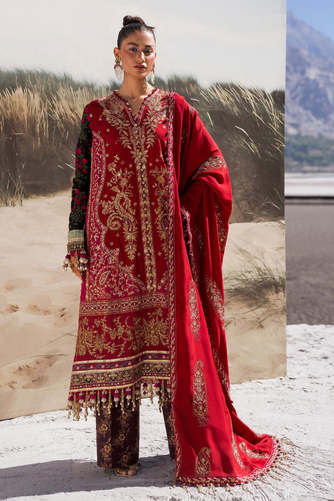 Sana Safinaz | Winter Shawl 24 | S241-002A-3CP by Sana Safinaz - Designer Dress - Type: Ladies Clothes - Available at Libayah - 100% Original