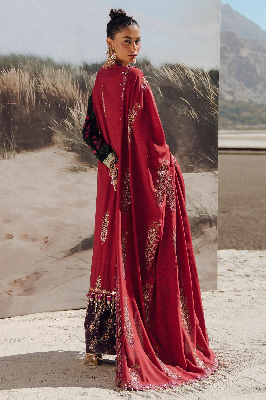 Sana Safinaz | Winter Shawl 24 | S241-002A-3CP by Sana Safinaz - Designer Dress - Type: Ladies Clothes - Available at Libayah - 100% Original