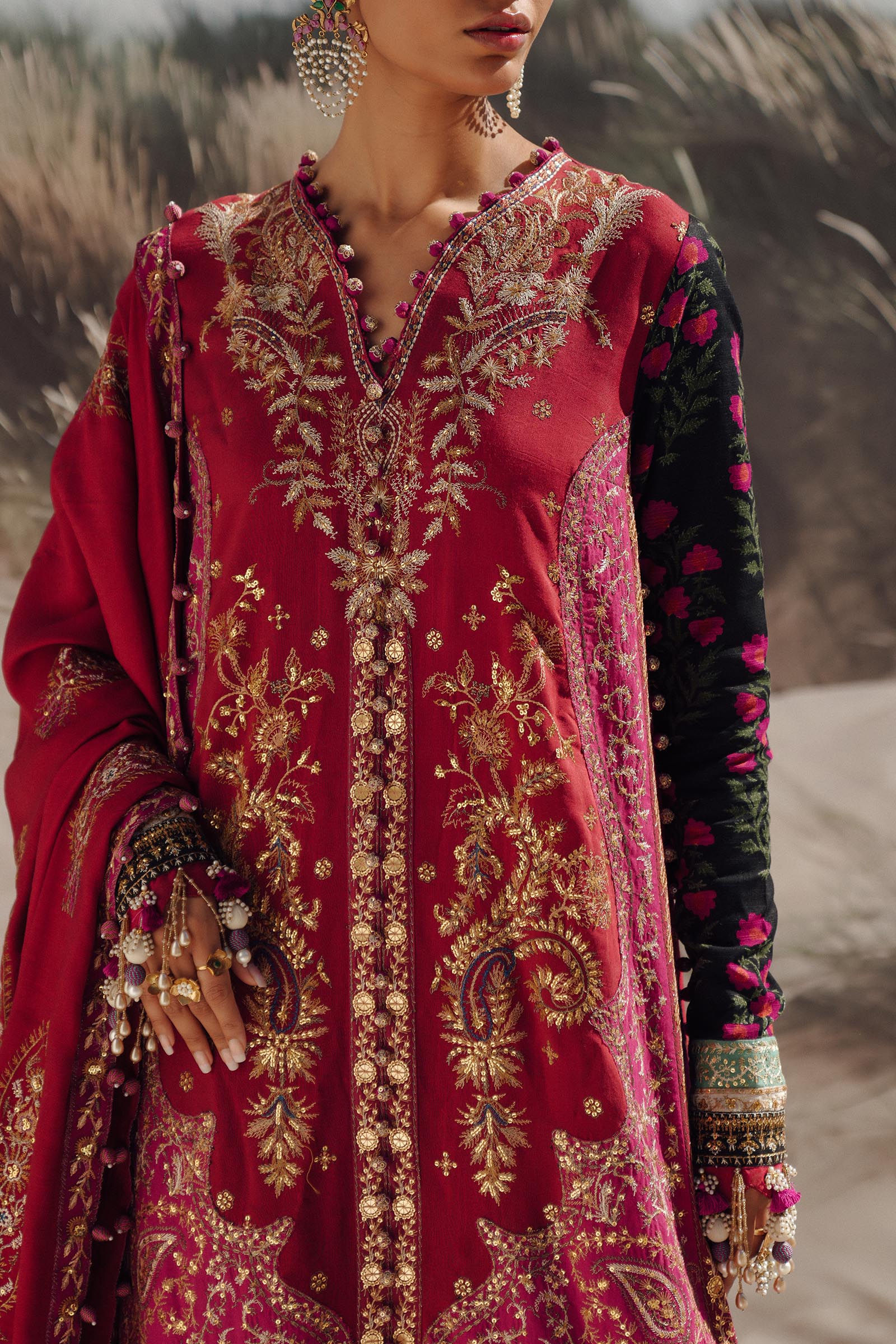 Sana Safinaz | Winter Shawl 24 | S241-002A-3CP by Sana Safinaz - Designer Dress - Type: Ladies Clothes - Available at Libayah - 100% Original
