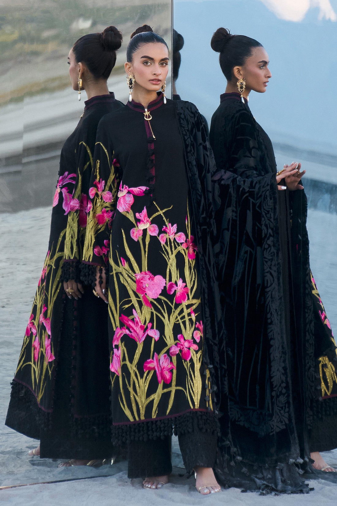 Sana Safinaz | Winter Shawl 24 | S241-003A-3CP by Sana Safinaz - Designer Dress - Type: Ladies Clothes - Available at Libayah - 100% Original