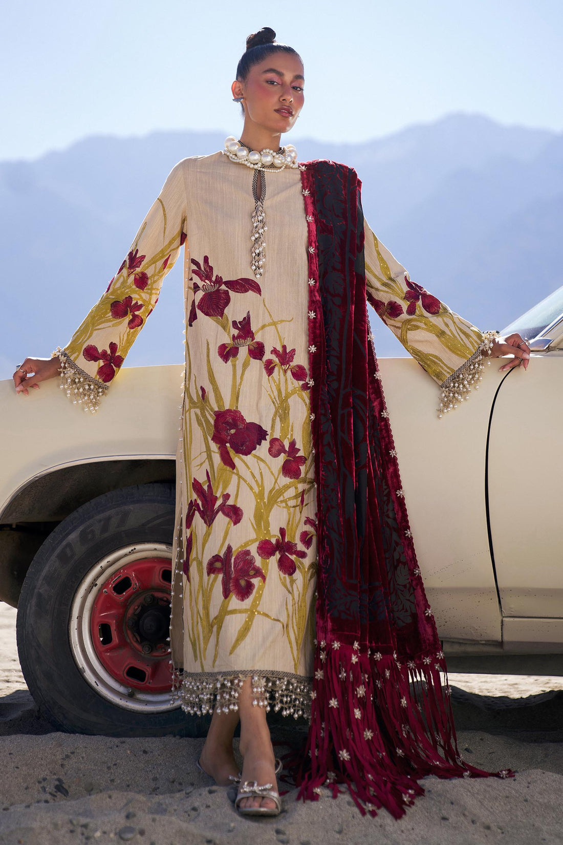 Sana Safinaz | Winter Shawl 24 | S241-003B-3CP by Sana Safinaz - Designer Dress - Type: Ladies Clothes - Available at Libayah - 100% Original