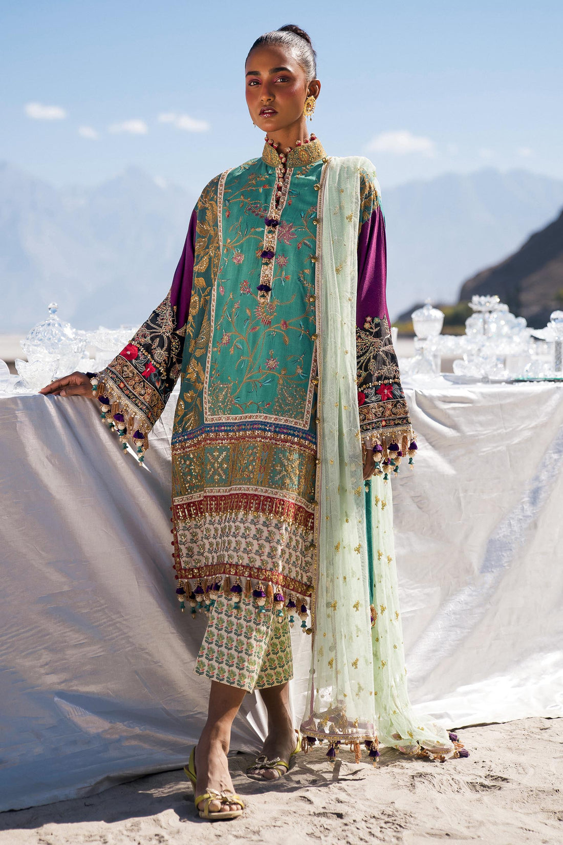 Sana Safinaz | Winter Shawl 24 | S241-004A-3CP by Sana Safinaz - Designer Dress - Type: Ladies Clothes - Available at Libayah - 100% Original