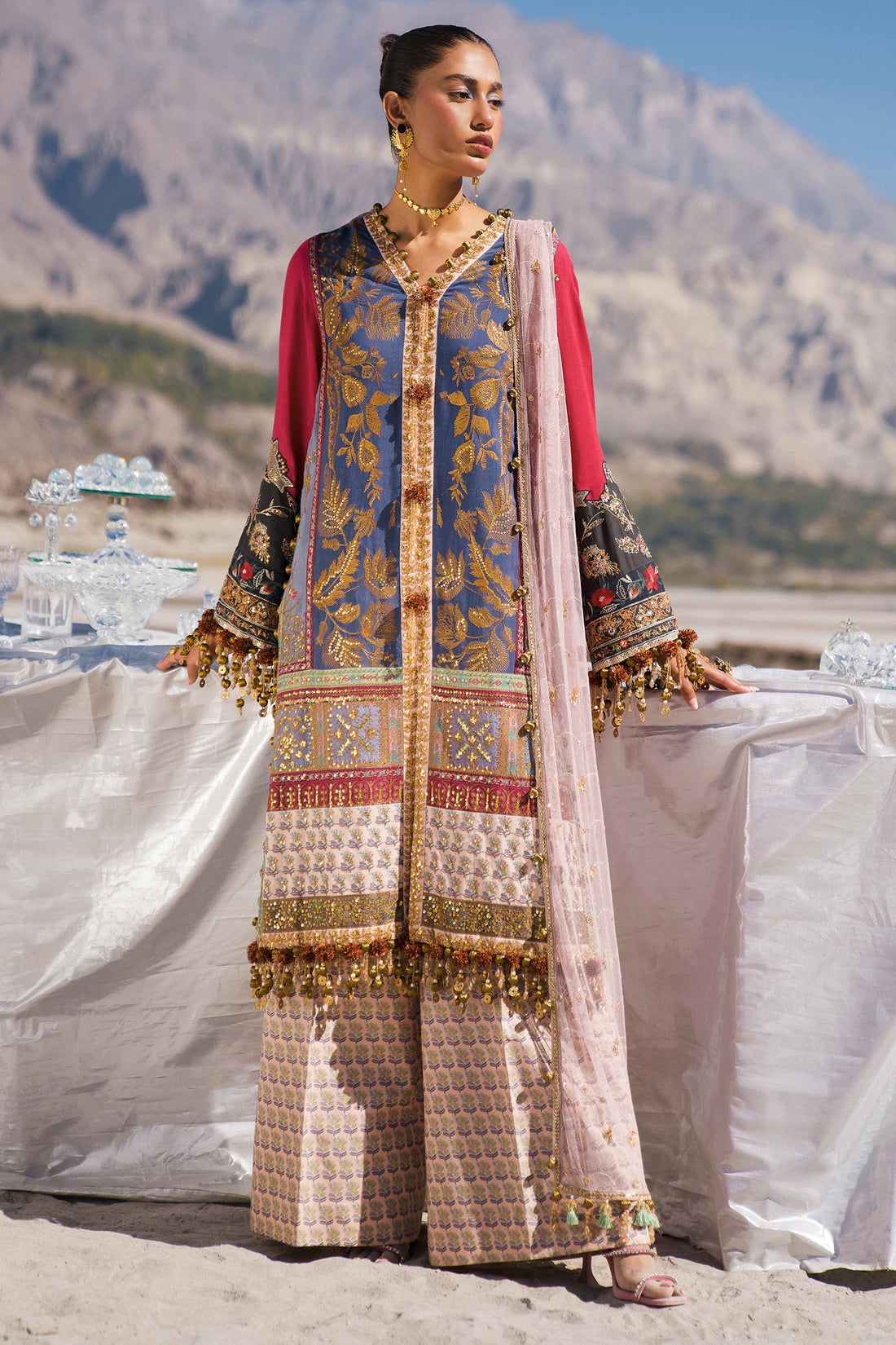 Sana Safinaz | Winter Shawl 24 | S241-004B-3CP by Sana Safinaz - Designer Dress - Type: Ladies Clothes - Available at Libayah - 100% Original