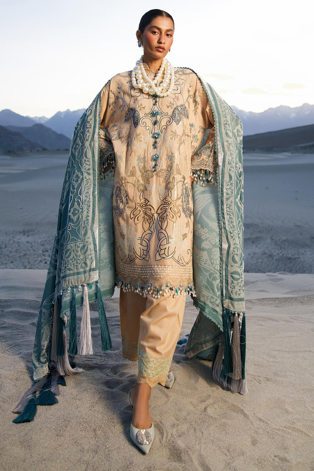 Sana Safinaz | Winter Shawl 24 | S241-005B-3CP by Sana Safinaz - Designer Dress - Type: Ladies Clothes - Available at Libayah - 100% Original