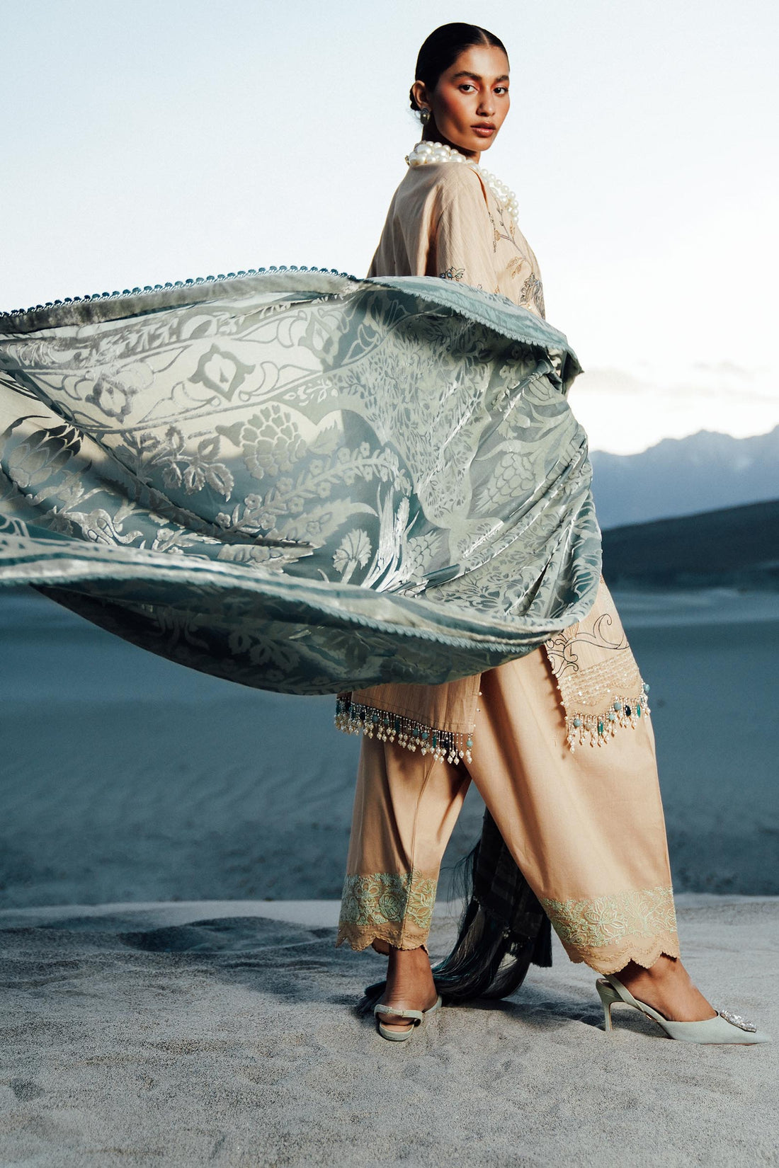 Sana Safinaz | Winter Shawl 24 | S241-005B-3CP by Sana Safinaz - Designer Dress - Type: Ladies Clothes - Available at Libayah - 100% Original